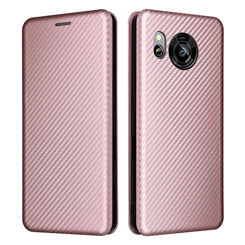 Funda de Cuero Cartera con Soporte Carcasa L02Z para Sharp Aquos Sense7 Oro Rosa