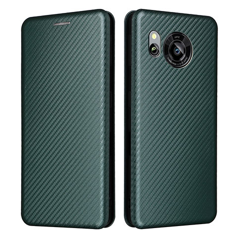 Funda de Cuero Cartera con Soporte Carcasa L02Z para Sharp Aquos Sense7 Verde