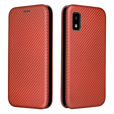 Funda de Cuero Cartera con Soporte Carcasa L02Z para Sharp Aquos wish Marron