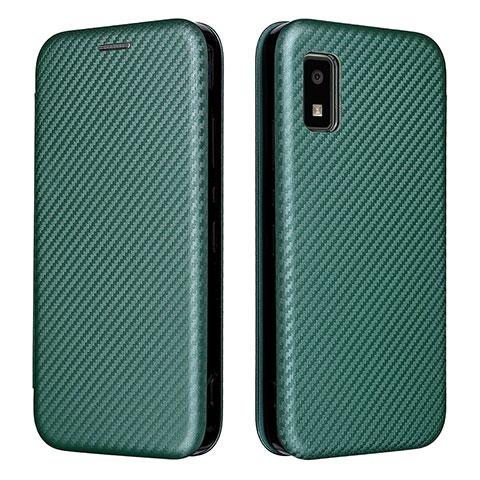 Funda de Cuero Cartera con Soporte Carcasa L02Z para Sharp Aquos wish2 Verde