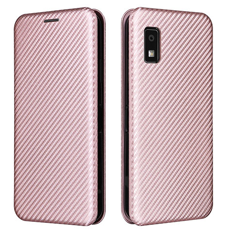 Funda de Cuero Cartera con Soporte Carcasa L02Z para Sharp Aquos wish3 Oro Rosa