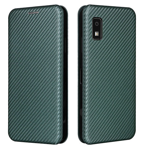 Funda de Cuero Cartera con Soporte Carcasa L02Z para Sharp Aquos wish3 Verde