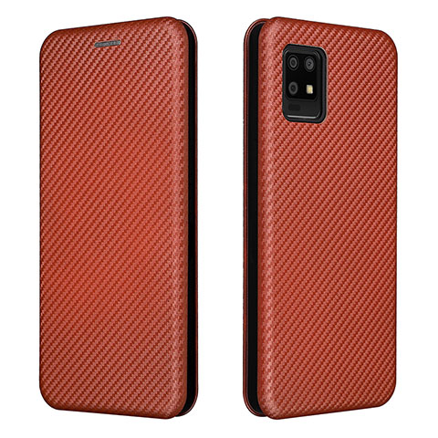 Funda de Cuero Cartera con Soporte Carcasa L02Z para Sharp Aquos Zero6 Marron