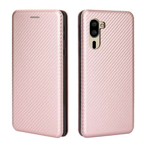 Funda de Cuero Cartera con Soporte Carcasa L02Z para Sharp Simple Sumaho 5 Oro Rosa