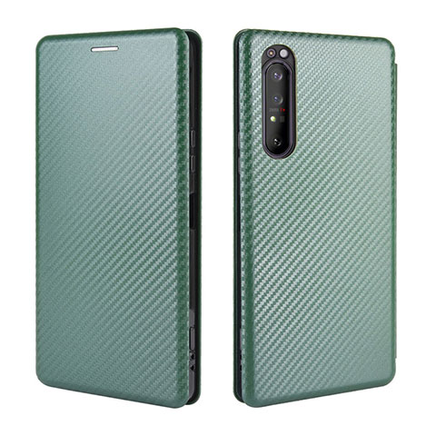 Funda de Cuero Cartera con Soporte Carcasa L02Z para Sony Xperia 1 II Verde