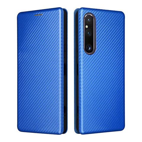 Funda de Cuero Cartera con Soporte Carcasa L02Z para Sony Xperia 1 V Azul