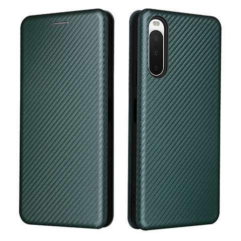 Funda de Cuero Cartera con Soporte Carcasa L02Z para Sony Xperia 10 IV SOG07 Verde