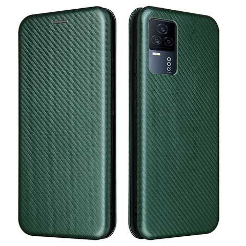 Funda de Cuero Cartera con Soporte Carcasa L02Z para Vivo iQOO 7 5G Verde