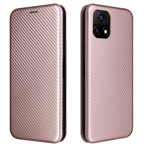 Funda de Cuero Cartera con Soporte Carcasa L02Z para Vivo iQOO U3 5G Oro Rosa