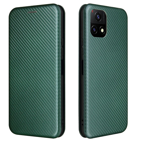 Funda de Cuero Cartera con Soporte Carcasa L02Z para Vivo iQOO U3 5G Verde