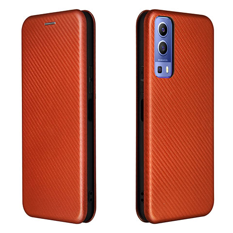 Funda de Cuero Cartera con Soporte Carcasa L02Z para Vivo iQOO Z3 5G Marron