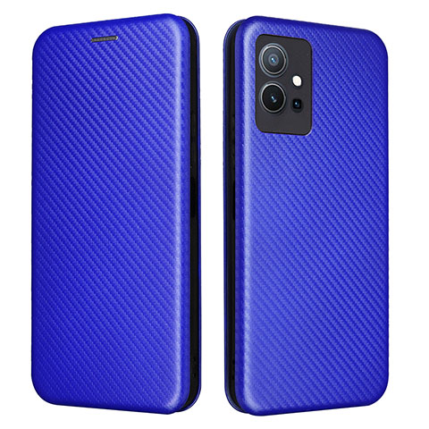 Funda de Cuero Cartera con Soporte Carcasa L02Z para Vivo T1 5G India Azul