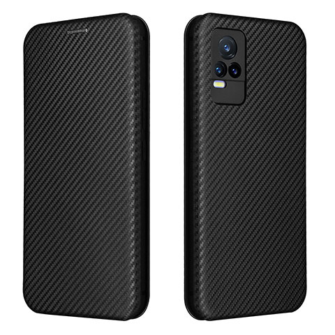 Funda de Cuero Cartera con Soporte Carcasa L02Z para Vivo V21e 4G Negro