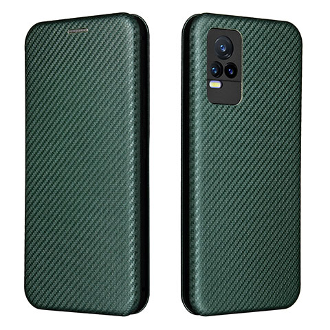 Funda de Cuero Cartera con Soporte Carcasa L02Z para Vivo V21e 4G Verde