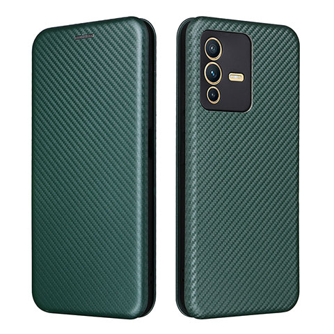 Funda de Cuero Cartera con Soporte Carcasa L02Z para Vivo V23 5G Verde