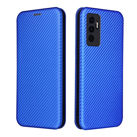 Funda de Cuero Cartera con Soporte Carcasa L02Z para Vivo V23e 5G Azul