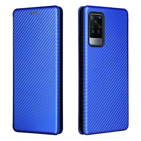 Funda de Cuero Cartera con Soporte Carcasa L02Z para Vivo X60 Pro 5G Azul