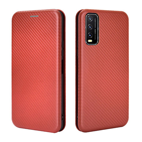 Funda de Cuero Cartera con Soporte Carcasa L02Z para Vivo Y12A Marron