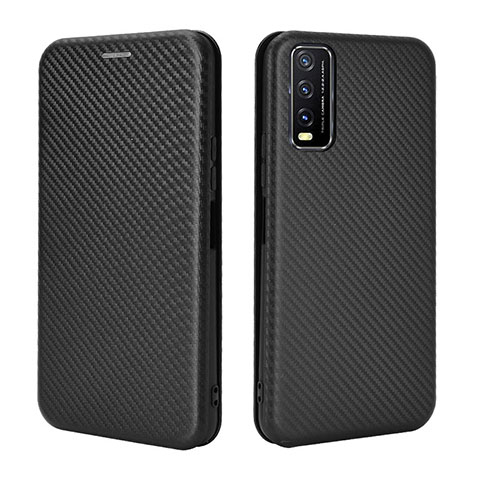 Funda de Cuero Cartera con Soporte Carcasa L02Z para Vivo Y20 (2021) Negro