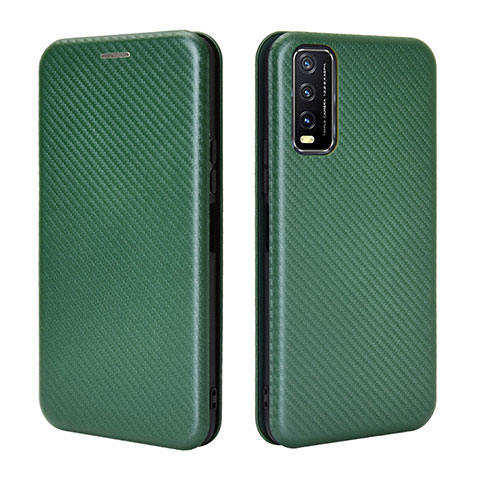 Funda de Cuero Cartera con Soporte Carcasa L02Z para Vivo Y20 Verde