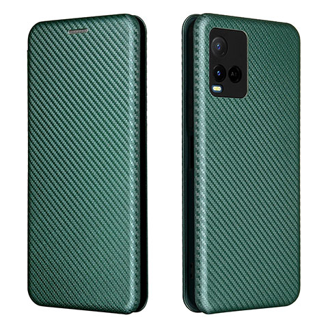 Funda de Cuero Cartera con Soporte Carcasa L02Z para Vivo Y21G Verde