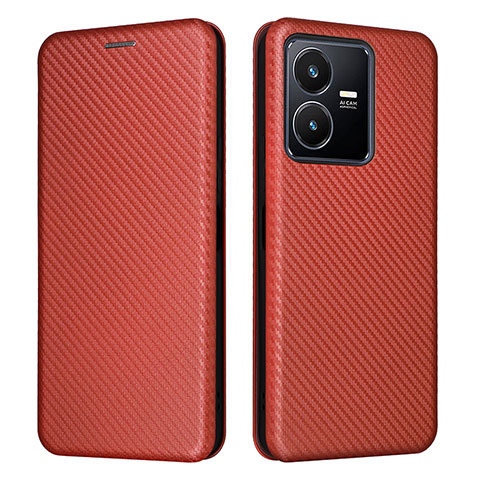 Funda de Cuero Cartera con Soporte Carcasa L02Z para Vivo Y22s Marron