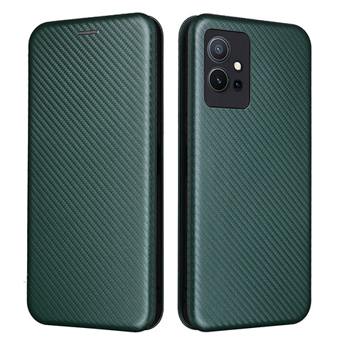 Funda de Cuero Cartera con Soporte Carcasa L02Z para Vivo Y30 5G Verde