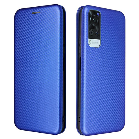 Funda de Cuero Cartera con Soporte Carcasa L02Z para Vivo Y31 (2021) Azul