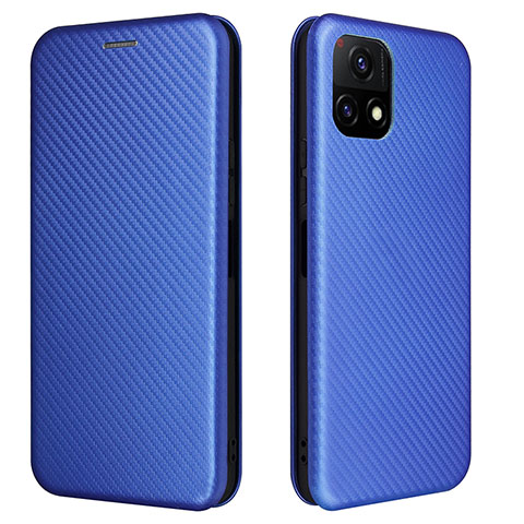 Funda de Cuero Cartera con Soporte Carcasa L02Z para Vivo Y31s 5G Azul