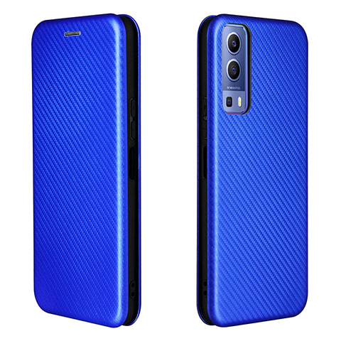 Funda de Cuero Cartera con Soporte Carcasa L02Z para Vivo Y52 5G Azul