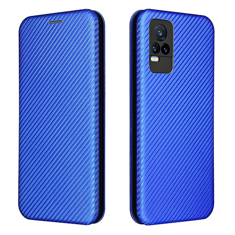 Funda de Cuero Cartera con Soporte Carcasa L02Z para Vivo Y73 (2021) Azul