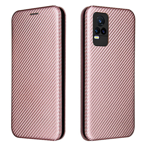 Funda de Cuero Cartera con Soporte Carcasa L02Z para Vivo Y73 (2021) Oro Rosa