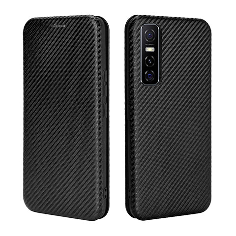 Funda de Cuero Cartera con Soporte Carcasa L02Z para Vivo Y73s 5G Negro