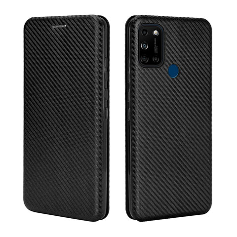 Funda de Cuero Cartera con Soporte Carcasa L02Z para Wiko View5 Negro