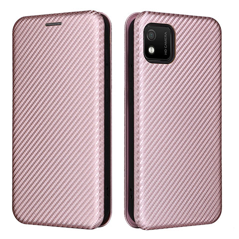 Funda de Cuero Cartera con Soporte Carcasa L02Z para Wiko Y52 Oro Rosa