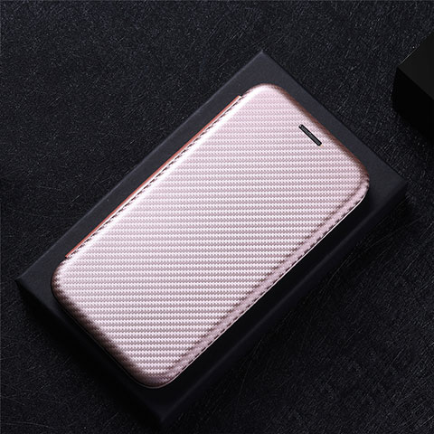 Funda de Cuero Cartera con Soporte Carcasa L02Z para Wiko Y82 Oro Rosa