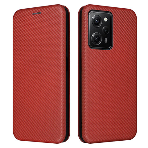 Funda de Cuero Cartera con Soporte Carcasa L02Z para Xiaomi Poco X5 Pro 5G Marron