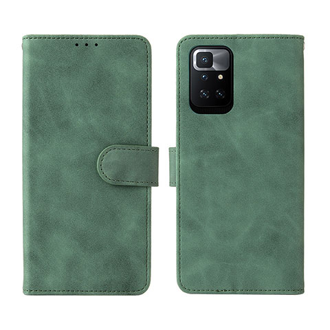 Funda de Cuero Cartera con Soporte Carcasa L02Z para Xiaomi Redmi 10 4G Verde