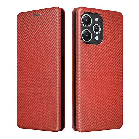 Funda de Cuero Cartera con Soporte Carcasa L02Z para Xiaomi Redmi 12 4G Marron