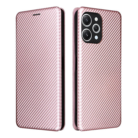 Funda de Cuero Cartera con Soporte Carcasa L02Z para Xiaomi Redmi 12 4G Oro Rosa