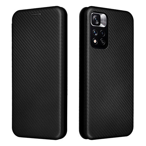 Funda de Cuero Cartera con Soporte Carcasa L02Z para Xiaomi Redmi Note 11 5G Negro