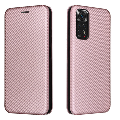 Funda de Cuero Cartera con Soporte Carcasa L02Z para Xiaomi Redmi Note 11S 4G Oro Rosa