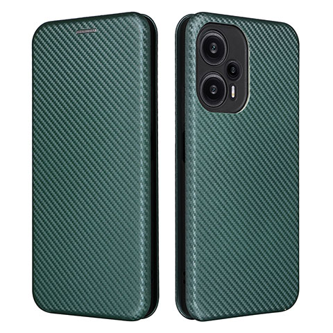 Funda de Cuero Cartera con Soporte Carcasa L02Z para Xiaomi Redmi Note 12 Turbo 5G Verde