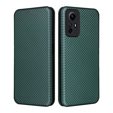 Funda de Cuero Cartera con Soporte Carcasa L02Z para Xiaomi Redmi Note 12S Verde