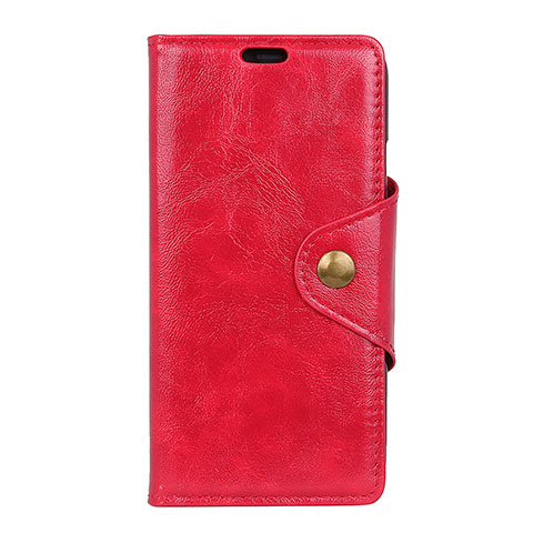 Funda de Cuero Cartera con Soporte Carcasa L03 para Doogee X55 Rojo