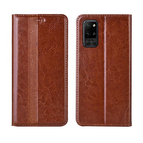 Funda de Cuero Cartera con Soporte Carcasa L03 para Huawei Honor Play4 Pro 5G Marron Claro