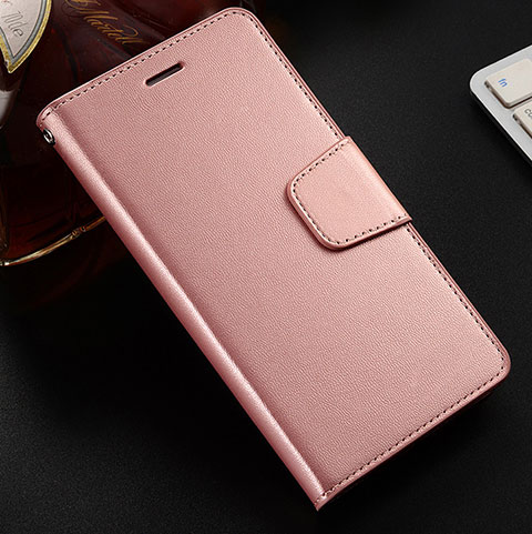 Funda de Cuero Cartera con Soporte Carcasa L03 para Huawei Honor V10 Lite Oro Rosa