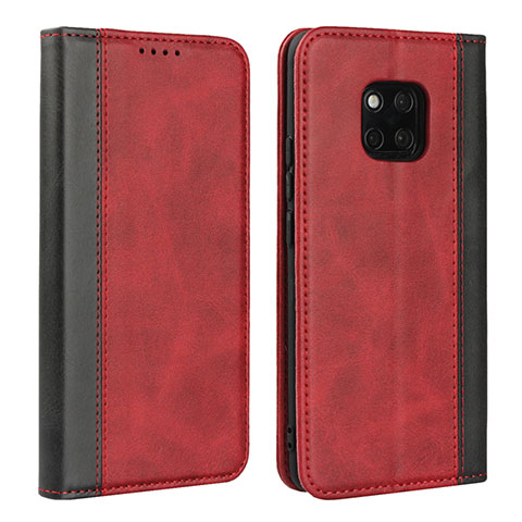 Funda de Cuero Cartera con Soporte Carcasa L03 para Huawei Mate 20 Pro Rojo