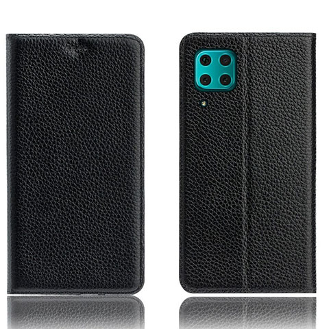 Funda de Cuero Cartera con Soporte Carcasa L03 para Huawei Nova 6 SE Negro