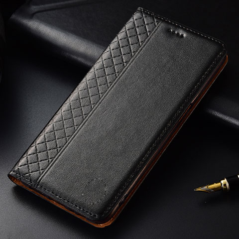 Funda de Cuero Cartera con Soporte Carcasa L03 para LG G8 ThinQ Negro